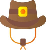 cowboy cappello piatto pendenza icona vettore