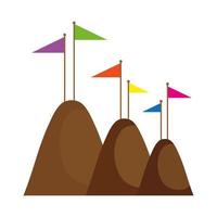 montagne e colori bandiere songkran icon vettore