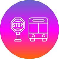 autobus fermare linea pendenza cerchio icona vettore