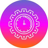 tempo gestione linea pendenza cerchio icona vettore