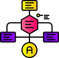 diagramma di flusso pieno pendenza icona vettore