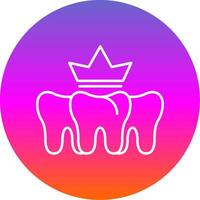 dentale corona linea pendenza cerchio icona vettore