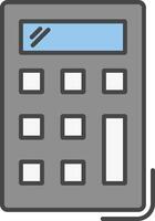 calcolatrice linea pieno leggero icona vettore