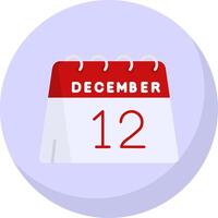 12 ° di dicembre glifo piatto bolla icona vettore