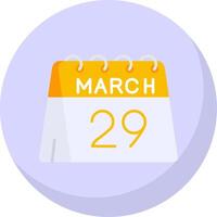 29th di marzo glifo piatto bolla icona vettore
