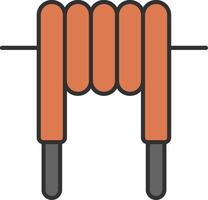 induttore linea pieno leggero icona vettore