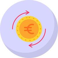Euro glifo piatto bolla icona vettore