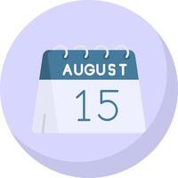 15 di agosto glifo piatto bolla icona vettore