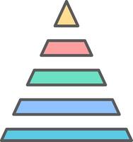 piramide grafico linea pieno leggero icona vettore