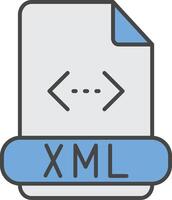 xml linea pieno leggero icona vettore