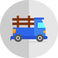 Raccogliere camion piatto scala icona vettore