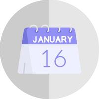 16 ° di gennaio piatto scala icona vettore