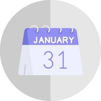 31st di gennaio piatto scala icona vettore