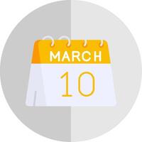 10 ° di marzo piatto scala icona vettore