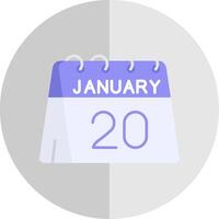 20 di gennaio piatto scala icona vettore