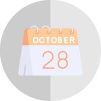 28th di ottobre piatto scala icona vettore