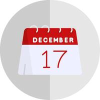 17 ° di dicembre piatto scala icona vettore