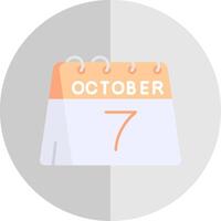 7 ° di ottobre piatto scala icona vettore