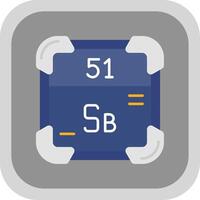 antimonio piatto il giro angolo icona vettore