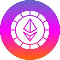 Ethereum monete glifo pendenza cerchio icona vettore