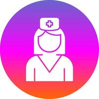 infermiera glifo pendenza cerchio icona vettore