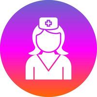 infermiera glifo pendenza cerchio icona vettore