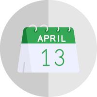 13 ° di aprile piatto scala icona vettore