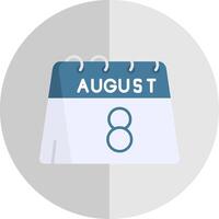 8 ° di agosto piatto scala icona vettore