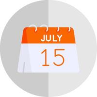 15 di luglio piatto scala icona vettore