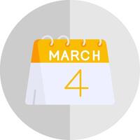 4 ° di marzo piatto scala icona vettore