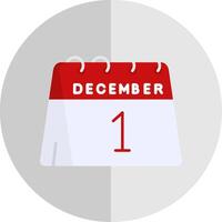 1 ° di dicembre piatto scala icona vettore