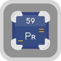 praseodimio piatto il giro angolo icona vettore