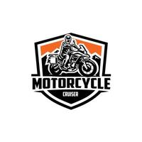 motociclo incrociatore emblema distintivo logo vettore illustrazione. migliore per settore automobilistico il motore relazionato logo