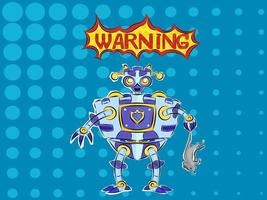 robot pop art catturato predatore vettore