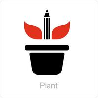 pianta e ambiente icona concetto vettore