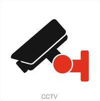 cctv e sicurezza icona concetto vettore