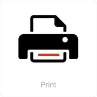 Stampa e documento icona concetto vettore