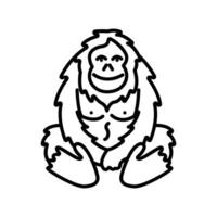 orangutan icona. schema icona vettore