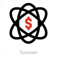 turnover e credito icona concetto vettore