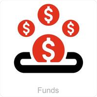 fondi e i soldi icona concetto vettore