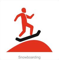 snowboard e scarpa icona concetto vettore