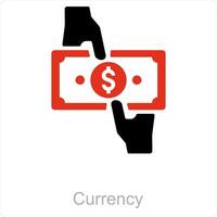 moneta e i soldi icona concetto vettore