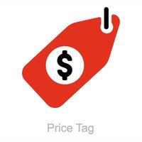 prezzo etichetta e i soldi icona concetto vettore