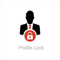 profilo serratura e serratura icona concetto vettore