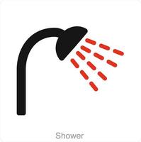 doccia e bagno icona concetto vettore