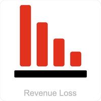 reddito perdita e diagramma icona concetto vettore