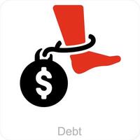 debito e prestito icona concetto vettore