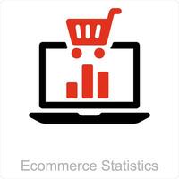 e-commerce statistica e crescita icona concetto vettore