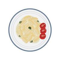 delizioso italiano Gnocchi vettore illustrazione logo