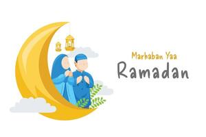 Ramadan kareem islamico saluto vettore